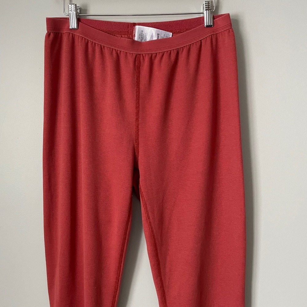 Carhartt Womens Thermal Leggings Base Layer Coral Orange Polyester Size Large - Picture 3 of 7